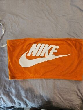 Nike Bright Orange Bandeau with White Swoosh
